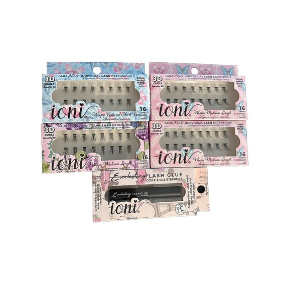 Ioni ‎ FAUX MINK INDIVIDUAL LASH EXTENSIONS Lot Of 4 With Lash Glue - Picture 1 of 1